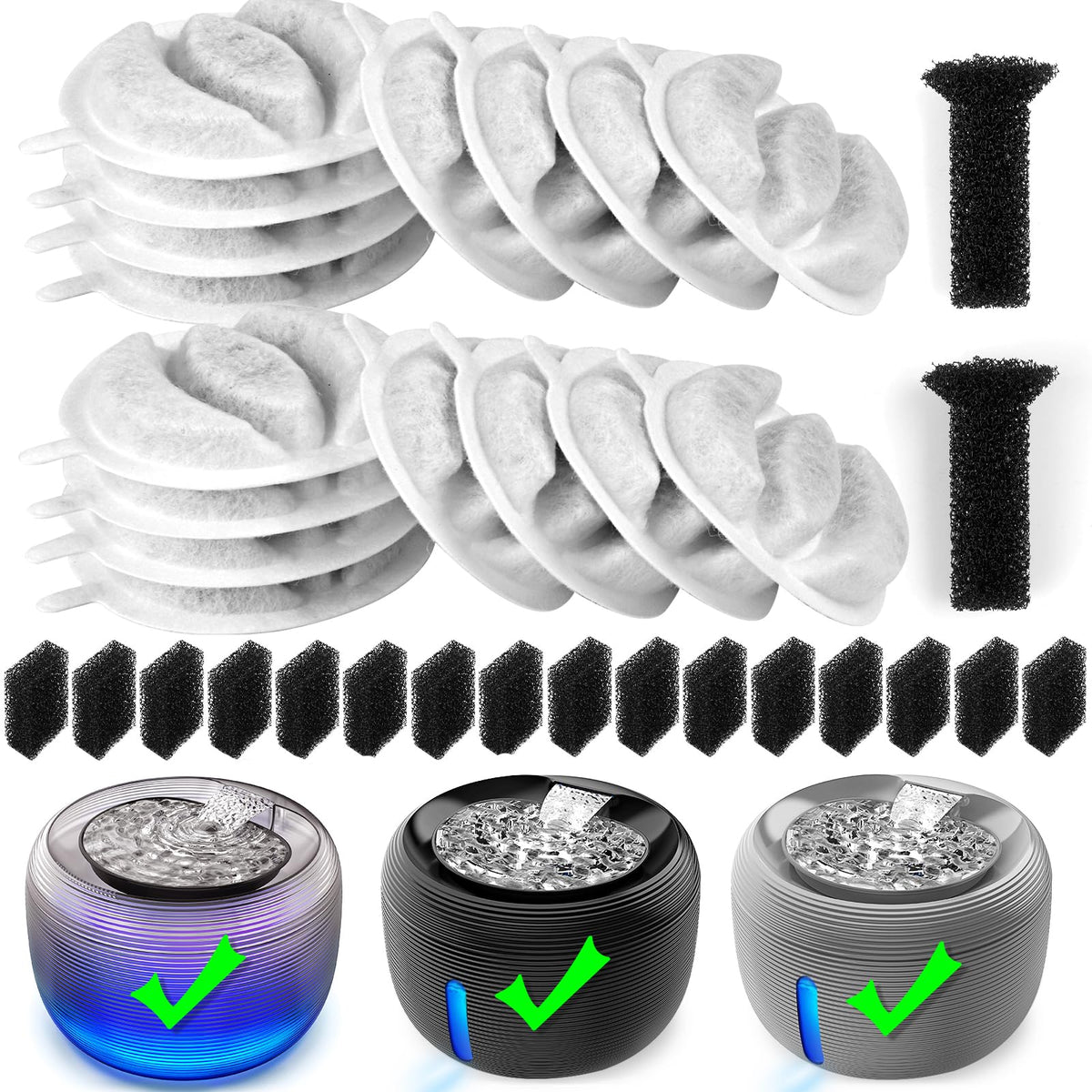 Kastty cat fountain filter 34-pack activated carbon for fresher water