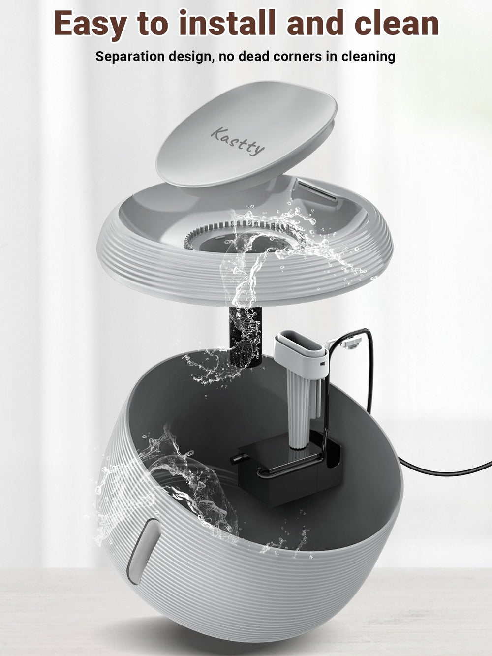 Kastty easy-disassemble design enables quick cleaning and maintenance.