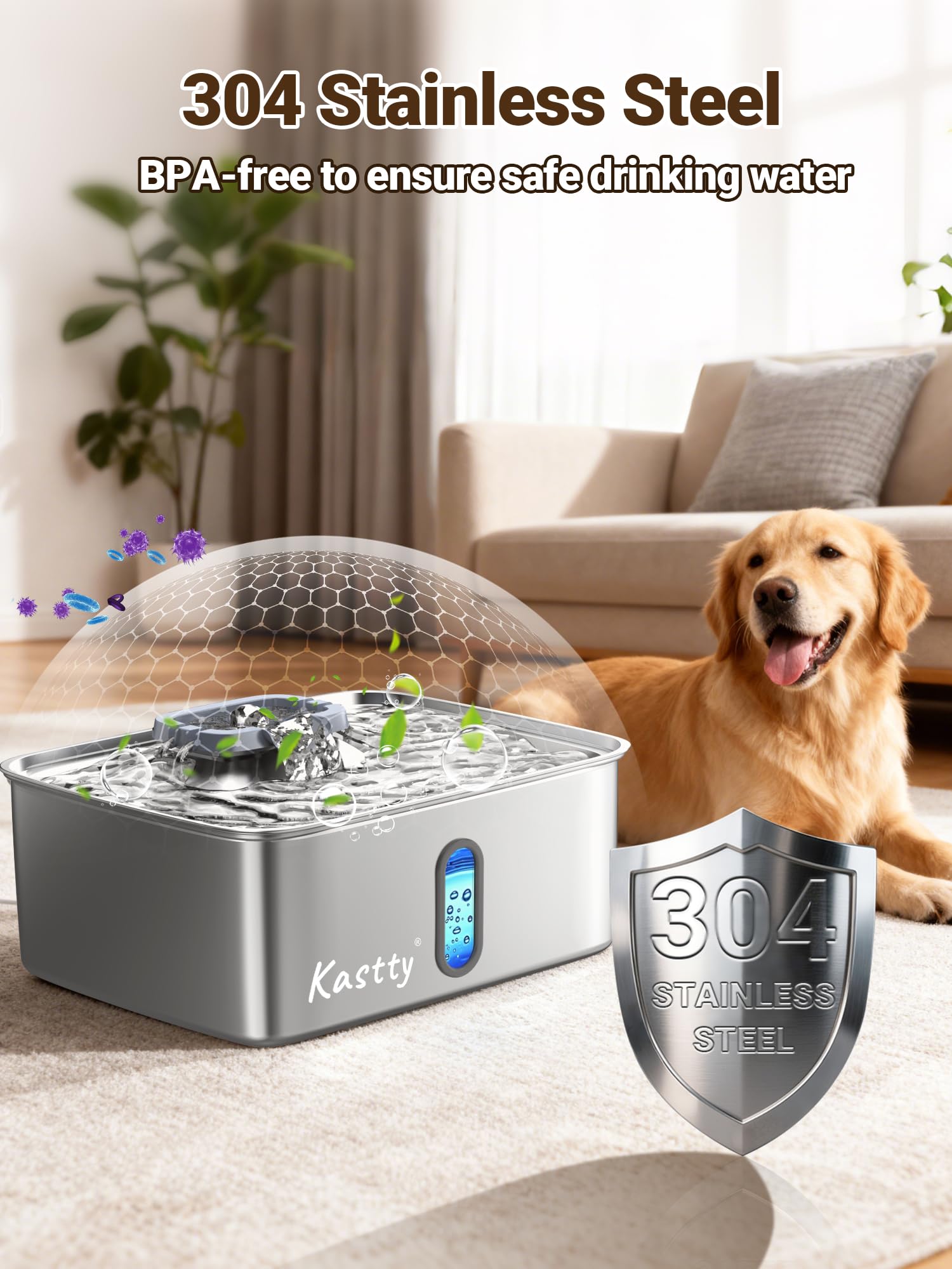 Kastty ultra-quiet 25dB pump keeps home peaceful during hydration