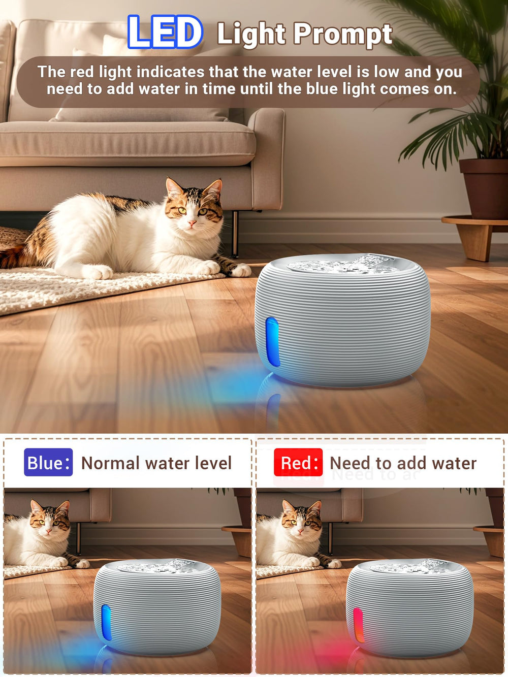 Kastty ultra-quiet pump provides near-silent operation for pets.