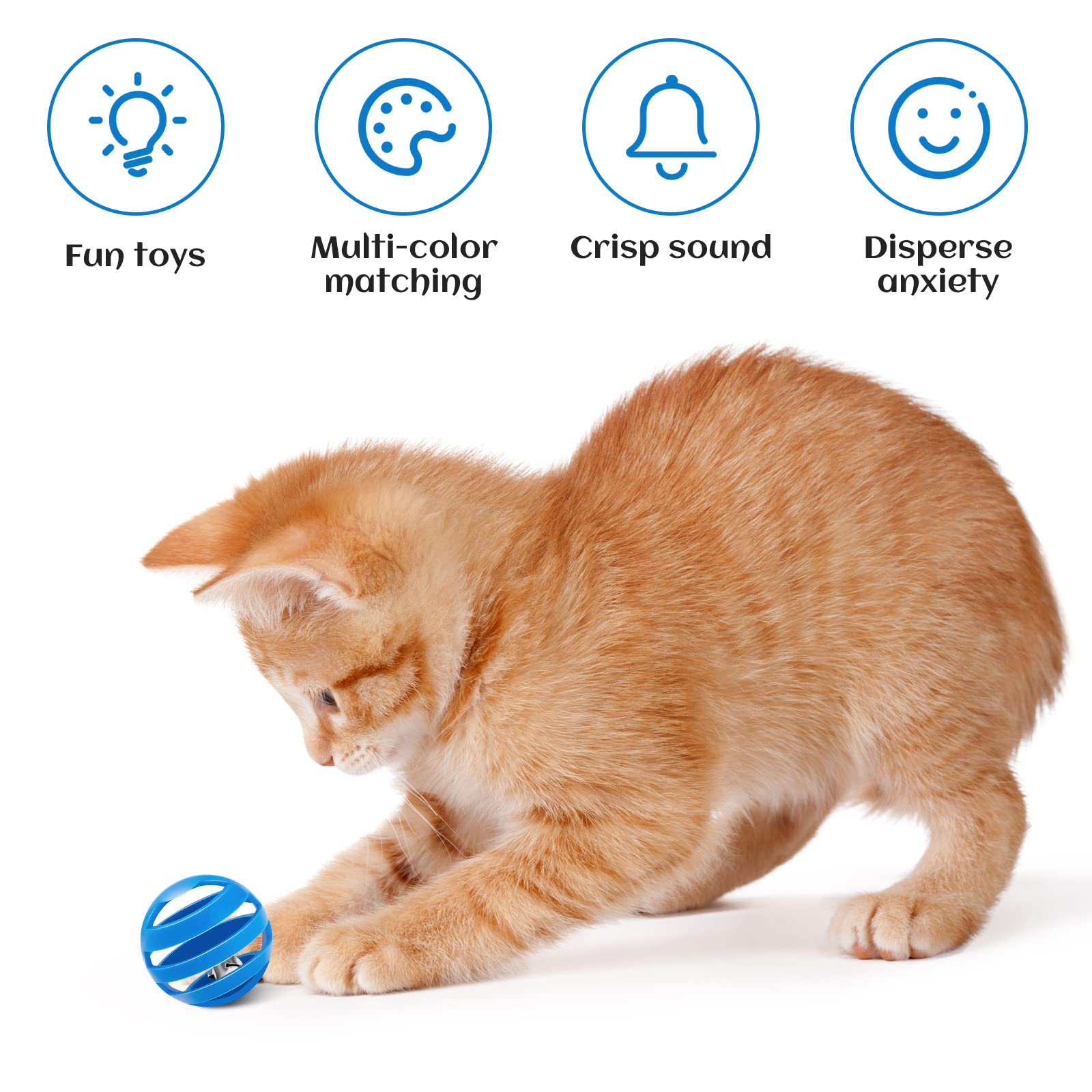 Kasyat cat balls have 1.4-inch diameter for safe handling.