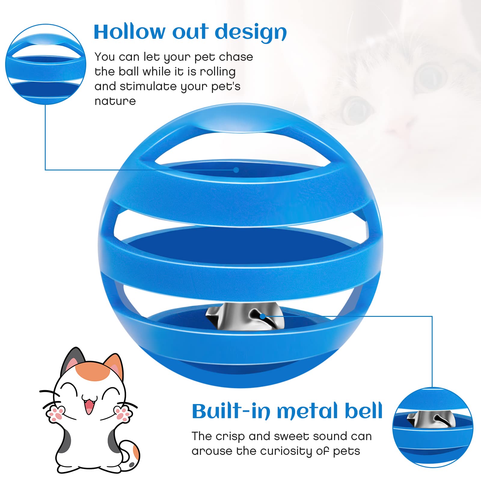 Kasyat cat balls with textured surface boost hunting play.