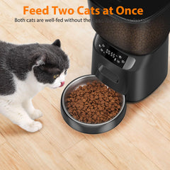 Katalic automatic cat feeder top view showing compact, space-saving design