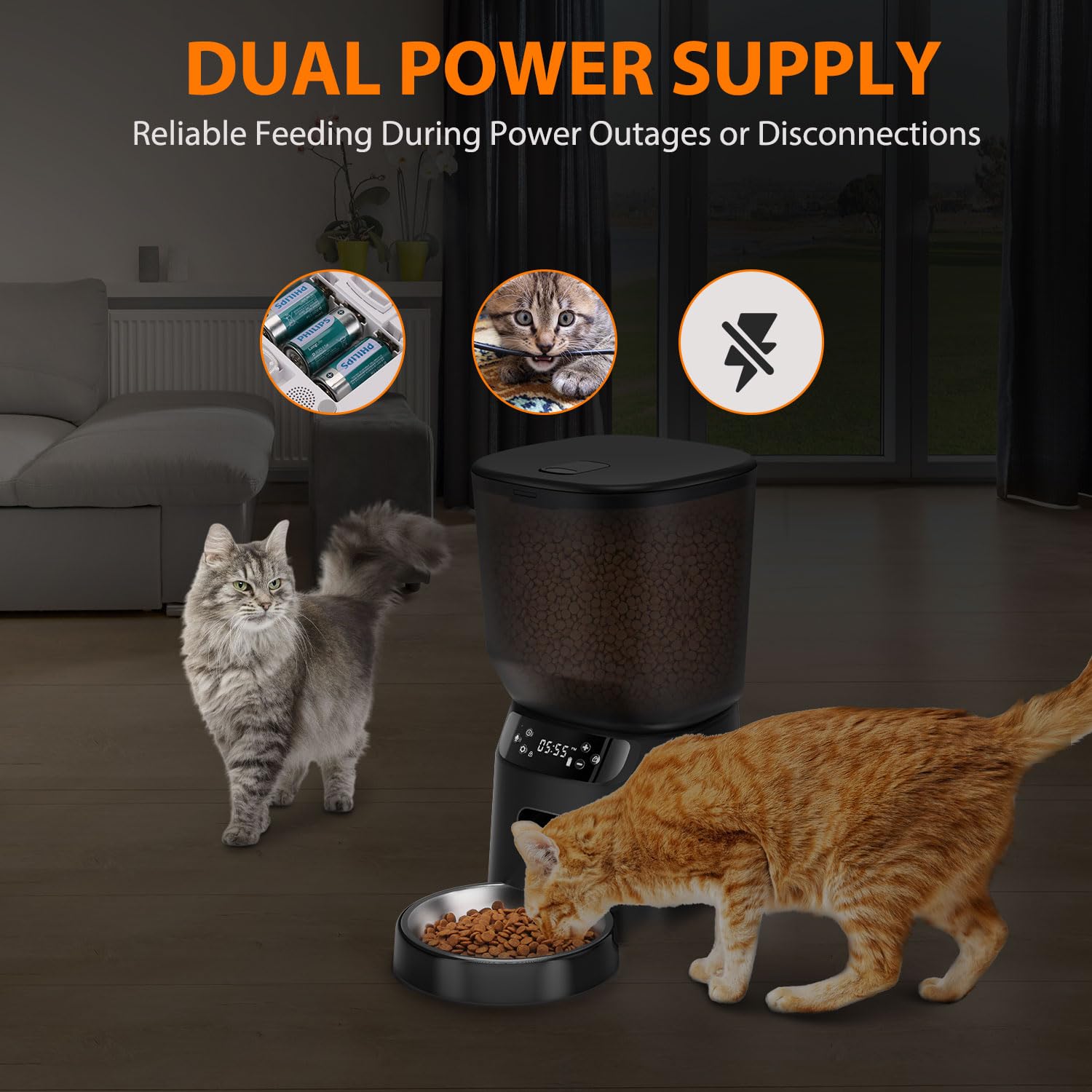 Katalic feeder voice recorder feature with pet mealtime cue option