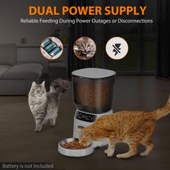 Katalic feeder timer setup displaying programmed meals for precise portions.
