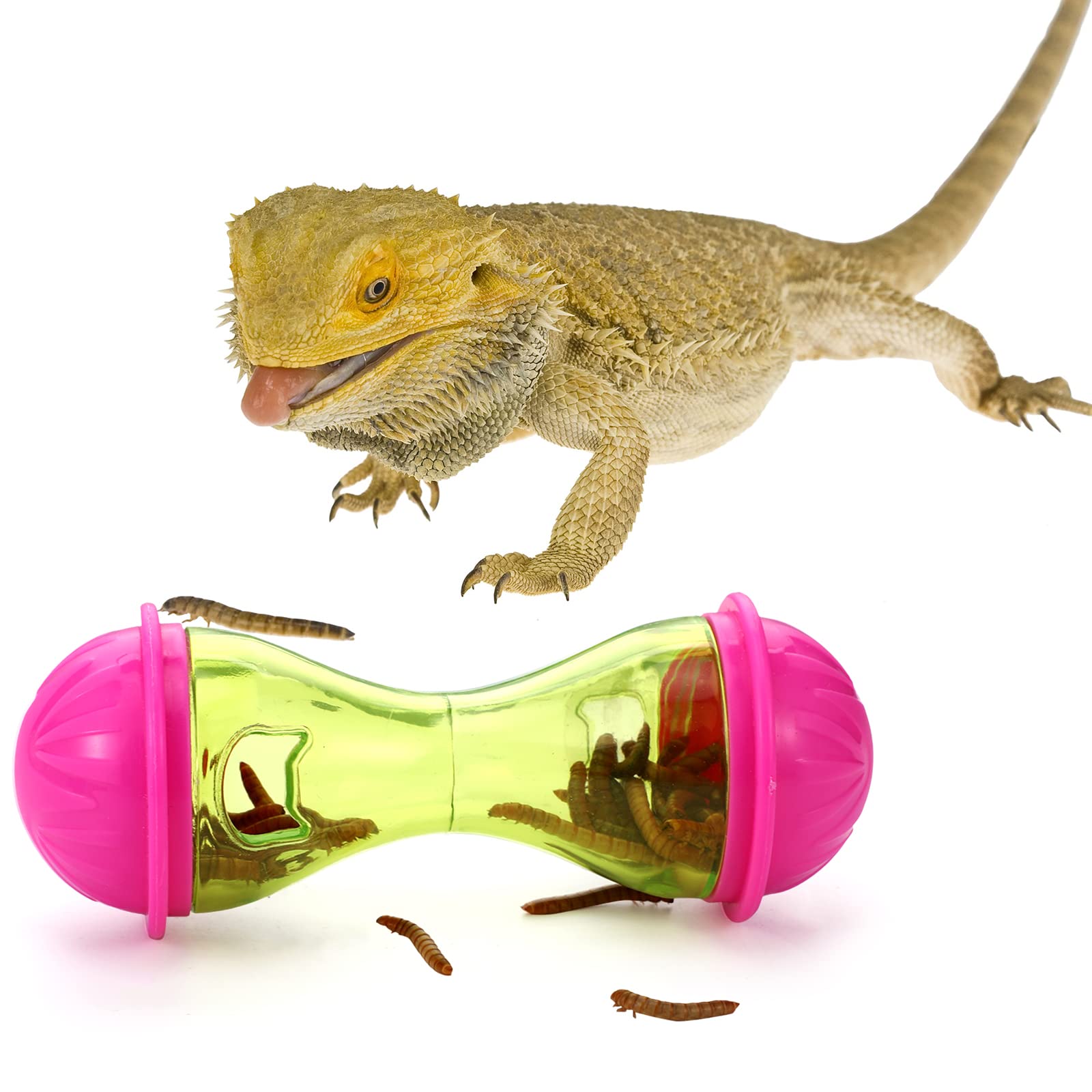 Kathfly bearded dragon feed toy, can hold treats to extend feeding time.