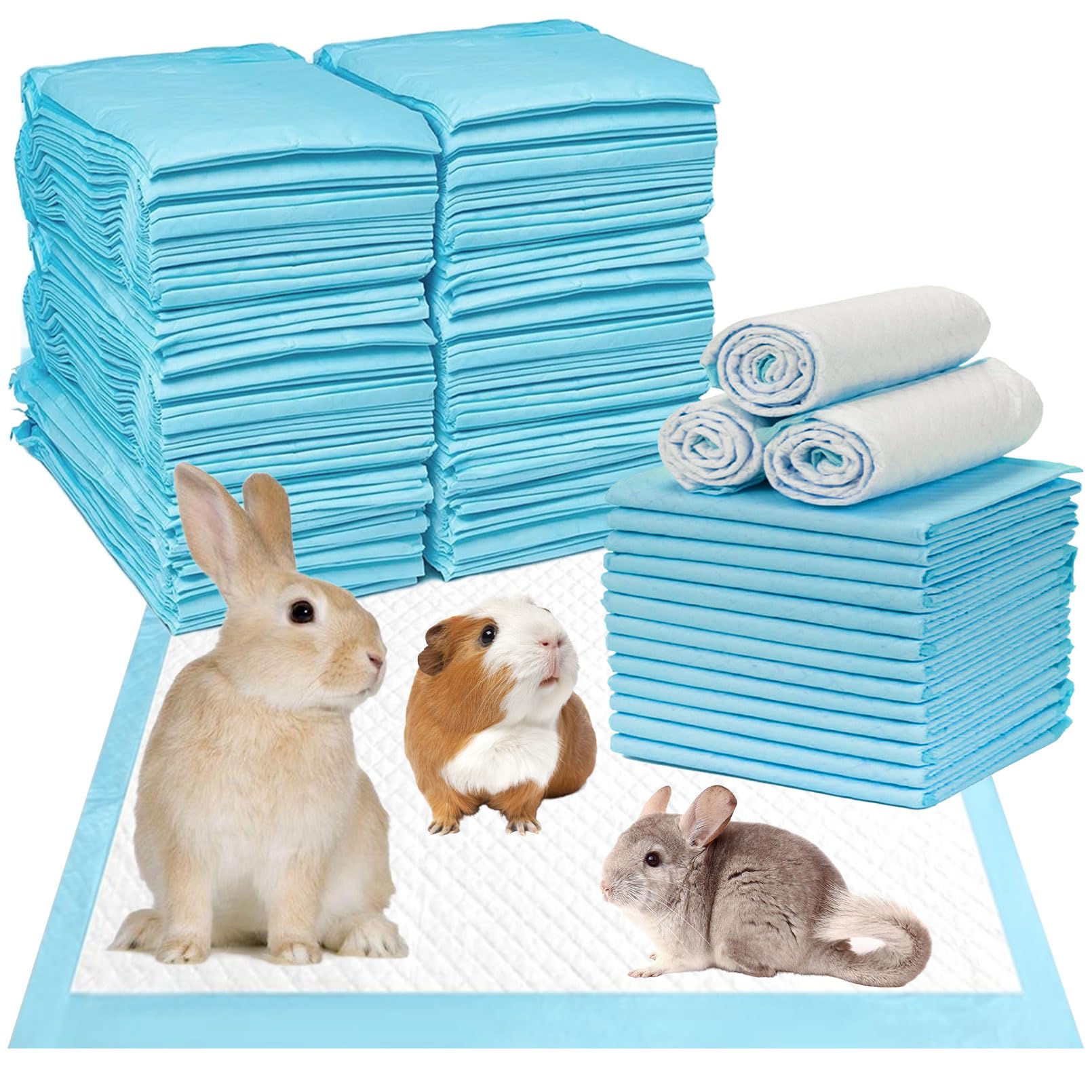 Kathson 100pcs rabbit pee pads pack shown in box for easy refills.