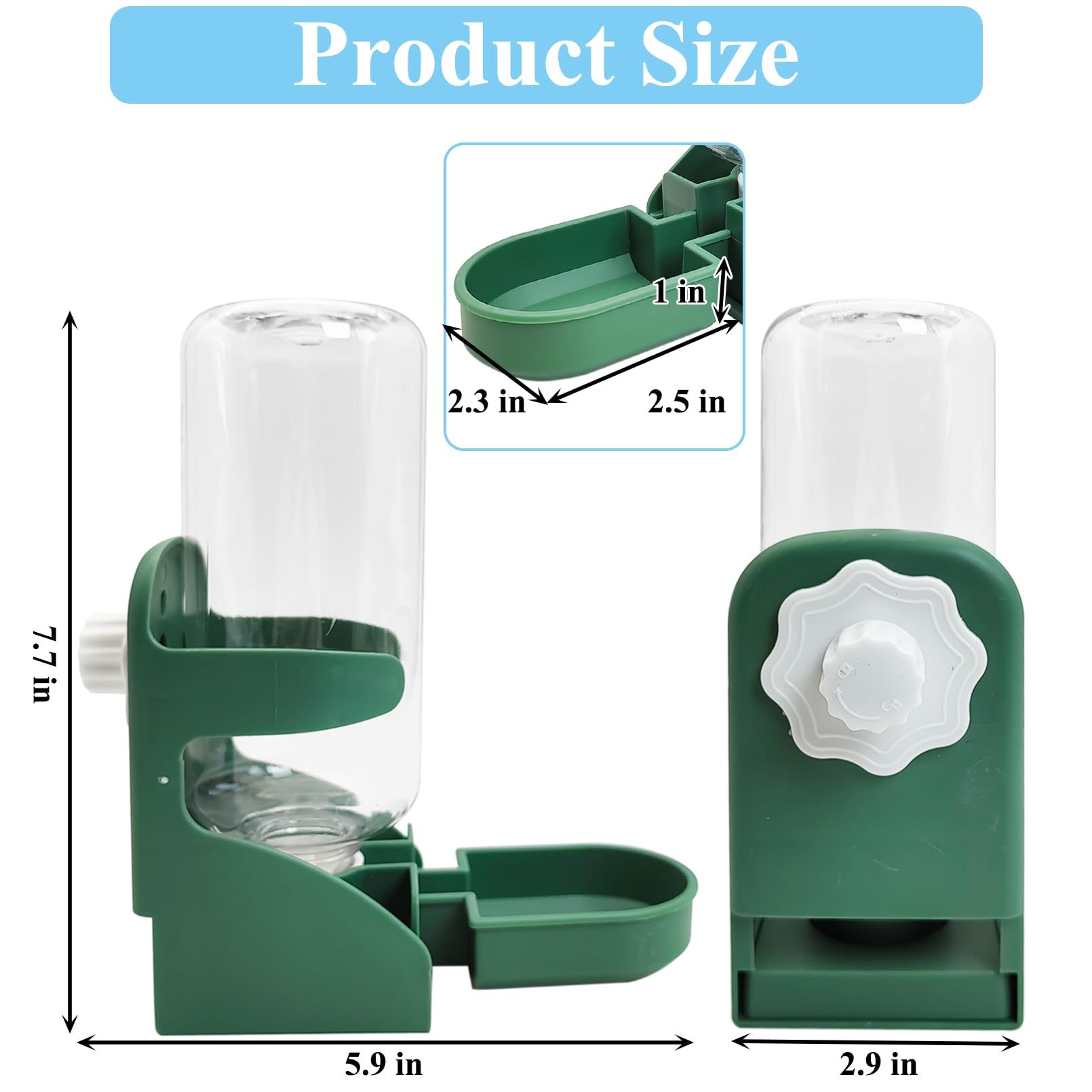 kathson rabbit water dispenser 17oz capacity supports daily hydration for small pets.