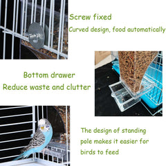 Kathson acrylic cage feeder inside view reveals transparent material for easy monitoring.