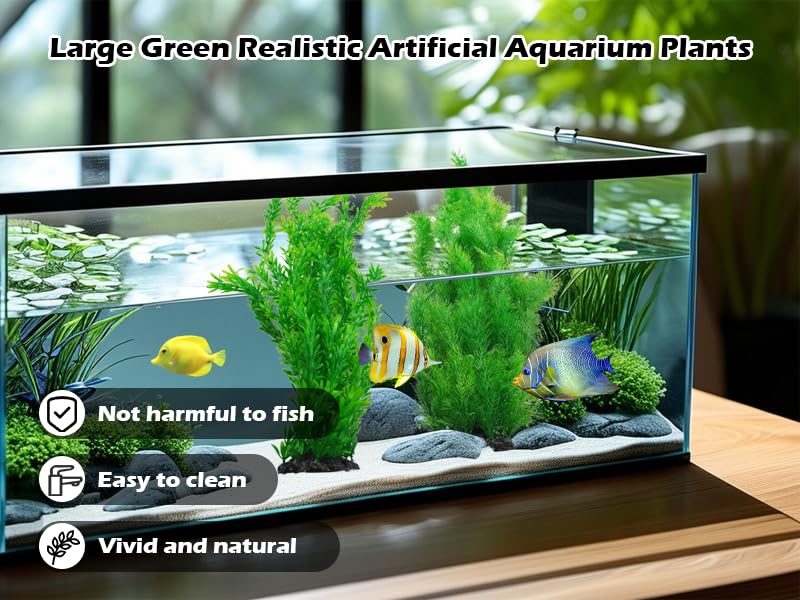Kathson tall-seaweed-green 21.7-inch plant offers hiding spots for small fish.