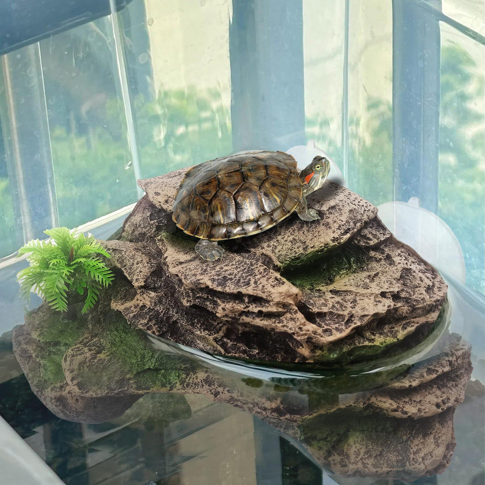 Kathson aquarium decor for bearded dragon setups with a rocky basking feature.