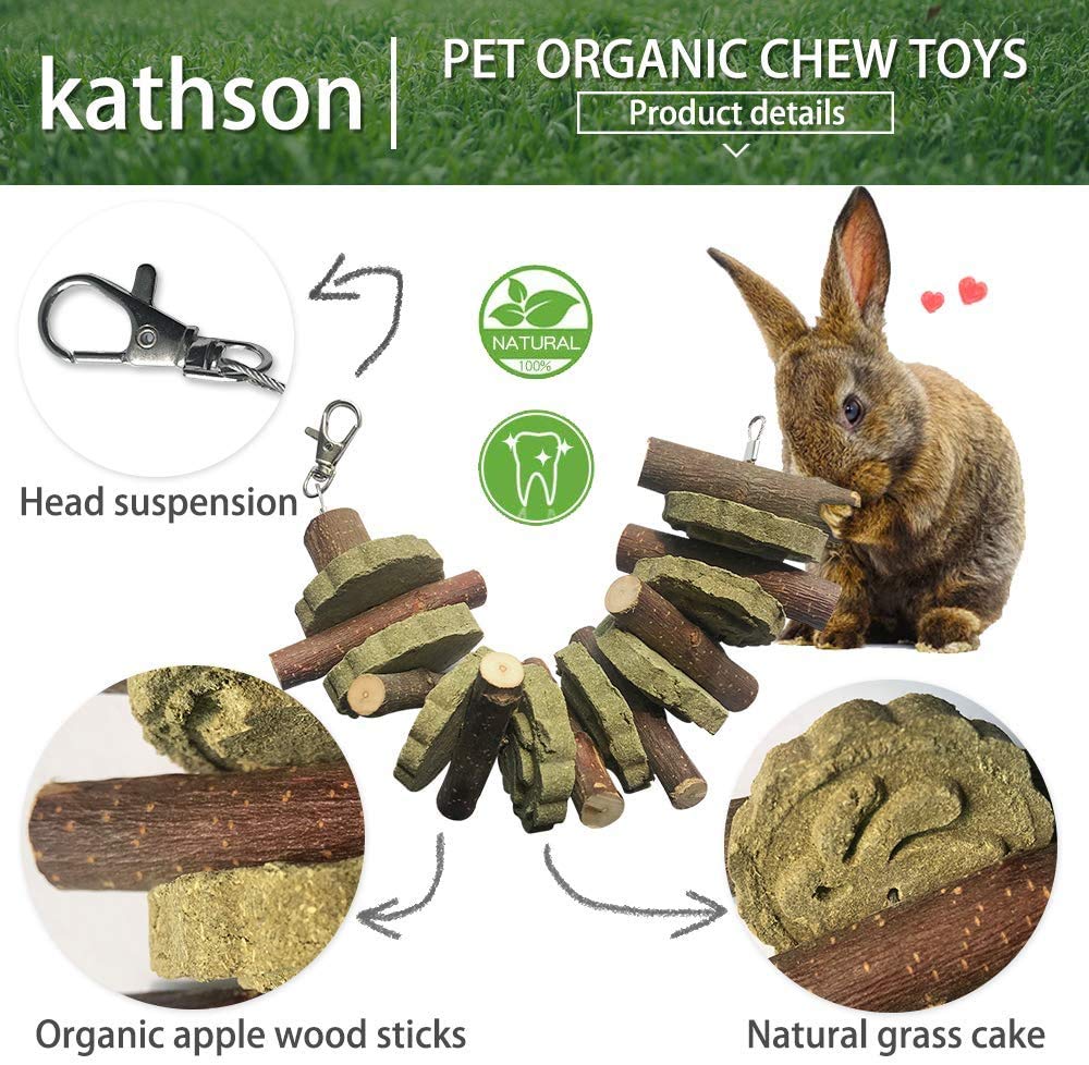 Kathson bunny chew toy fruitwood sticks provides durable texture for small pets