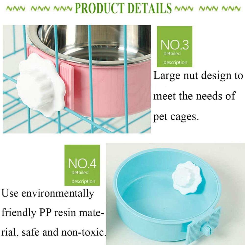 Kathson crate dog bowl six-pcs color set – blue green pink options