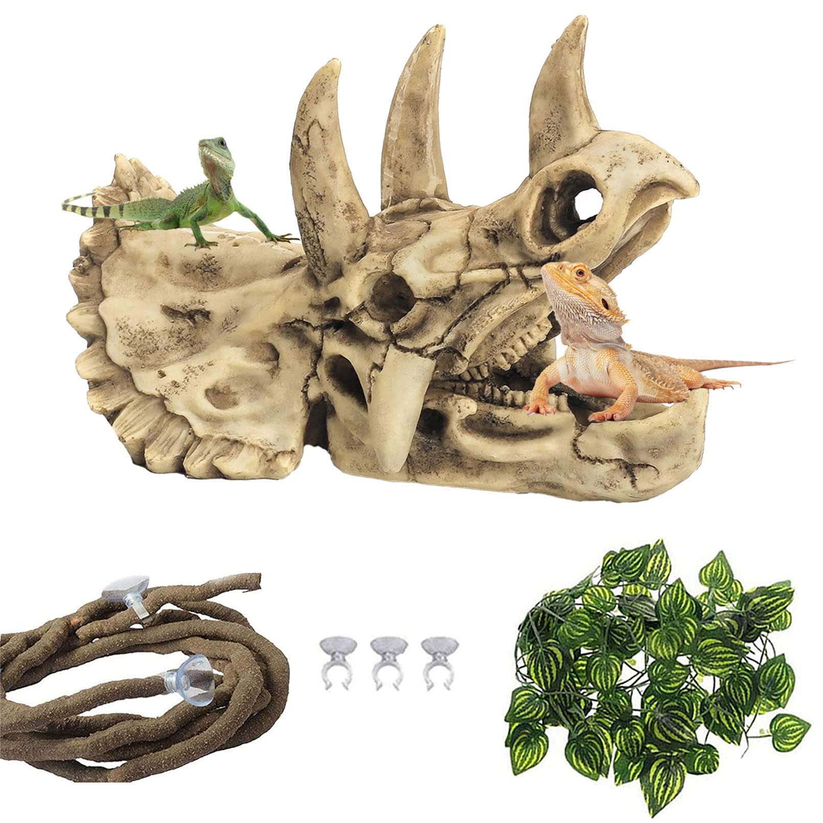 Kathson dinosaur skull decor triceratops resin set for habitat realism