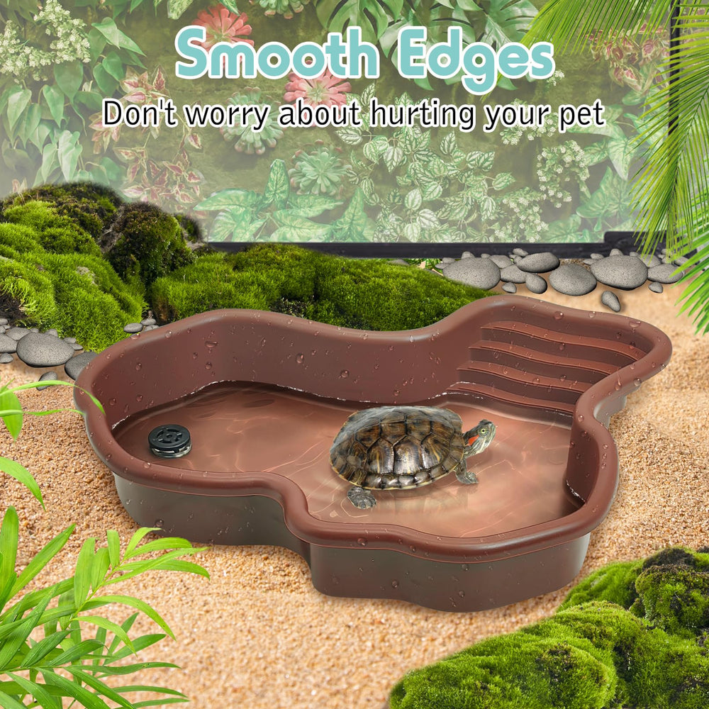 Kathson easy-clean reptile bowl with smooth surface dries quickly.