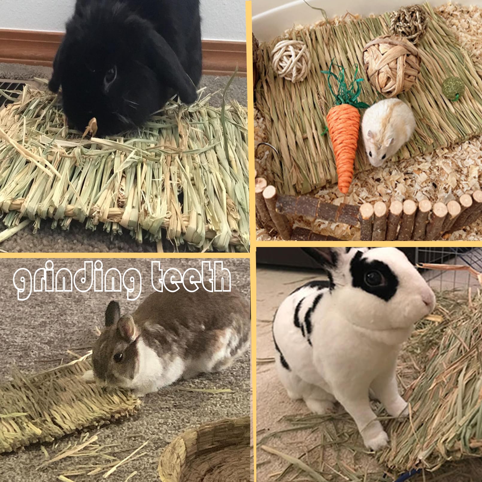 Kathson grass mats suit multiple pets, including rabbits and guinea pigs.