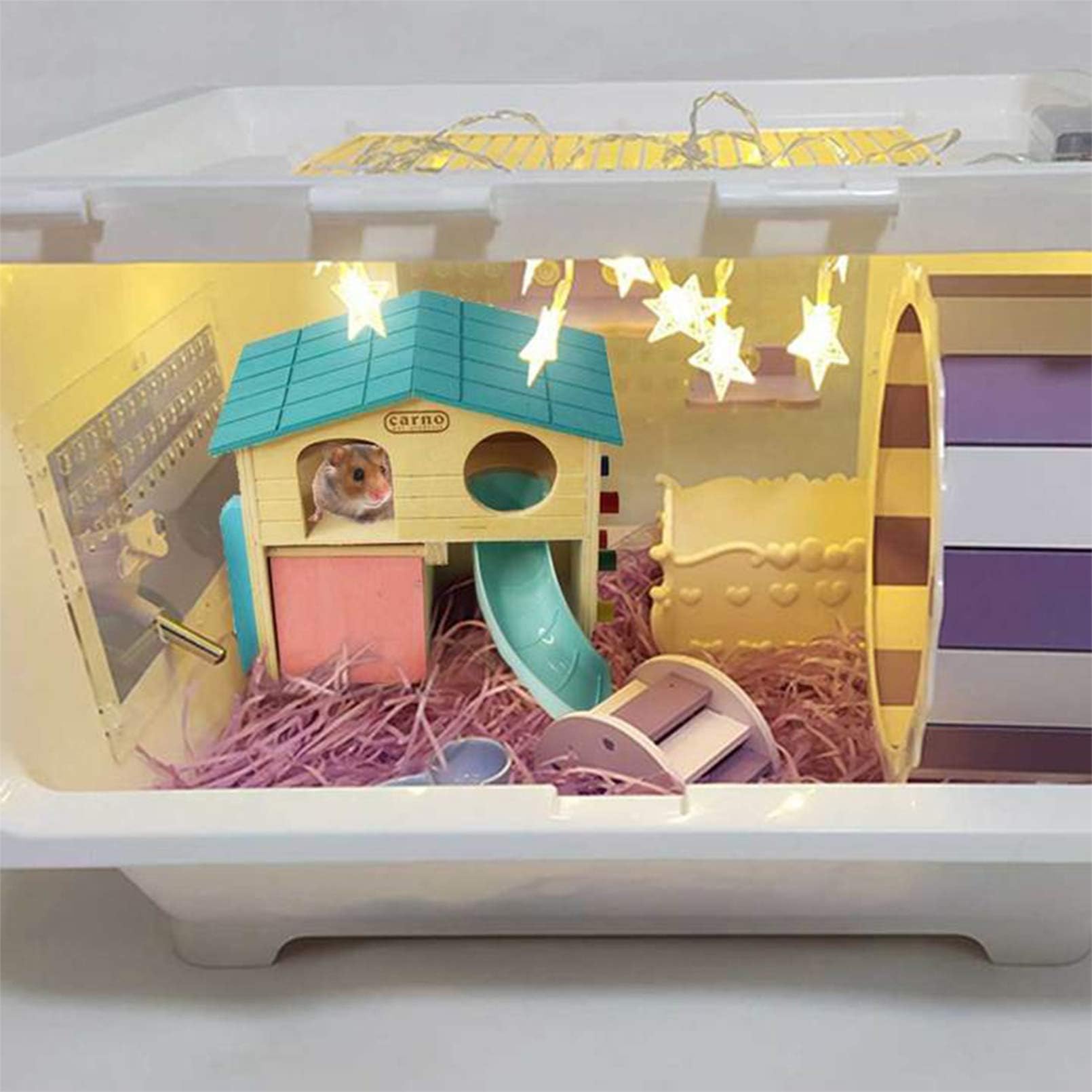 Kathson hamster house blue packaging and storage-friendly design