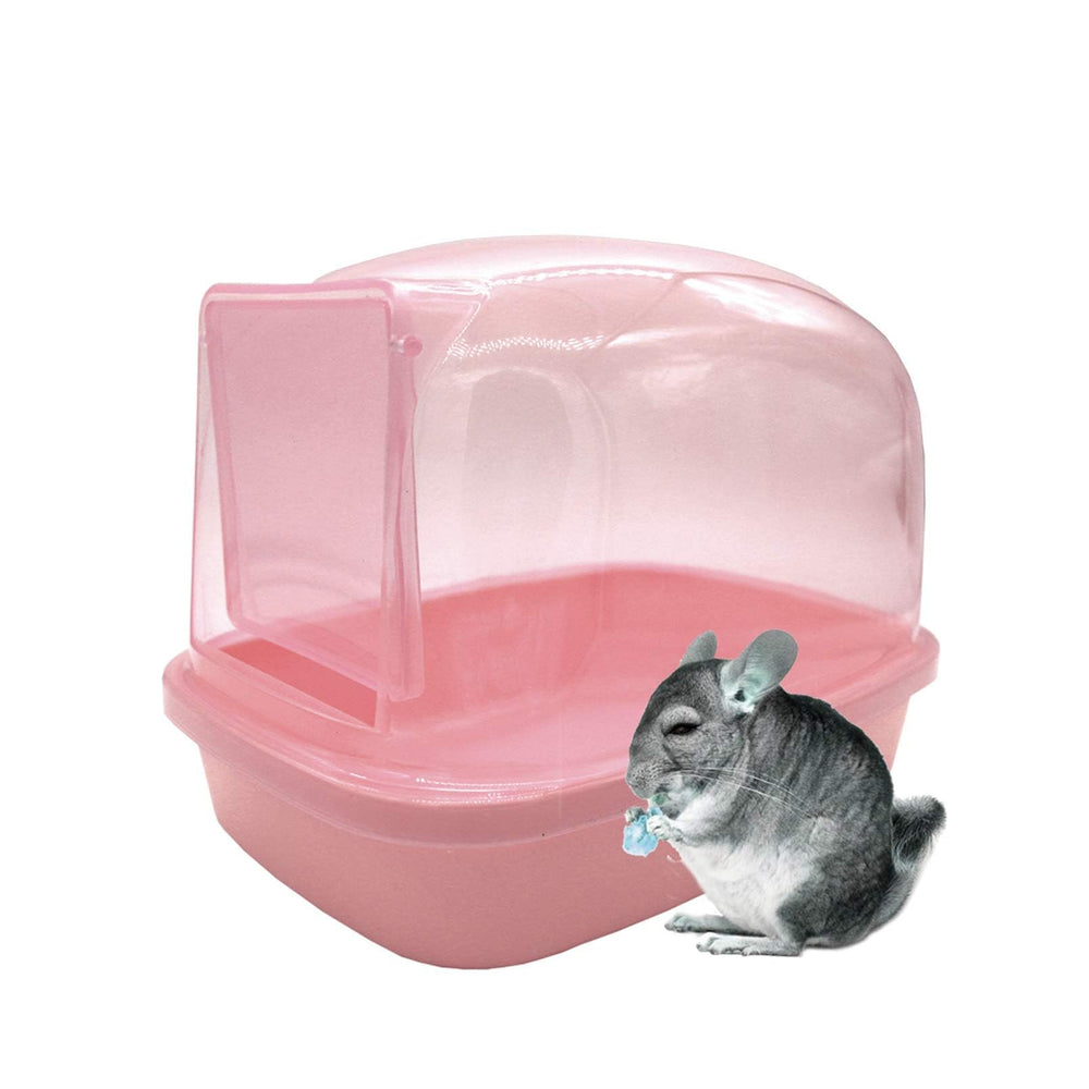 Kathson hamster sand bath container pink for gentle fur care and stress-relief routine