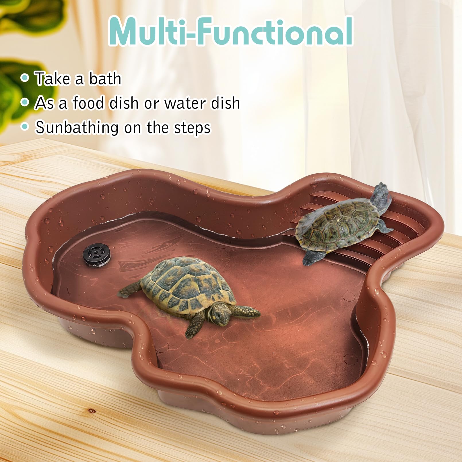 Kathson reptile hose ramp enables gentle climbing in shallow water.