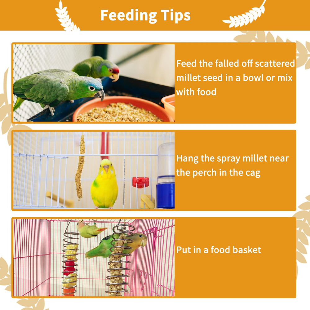 kathson millet spray with birds—ideal enrichment during feeding sessions.