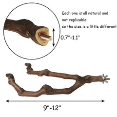Kathson natural parrot perch promotes foot exercise and safe chewing through textured bark.