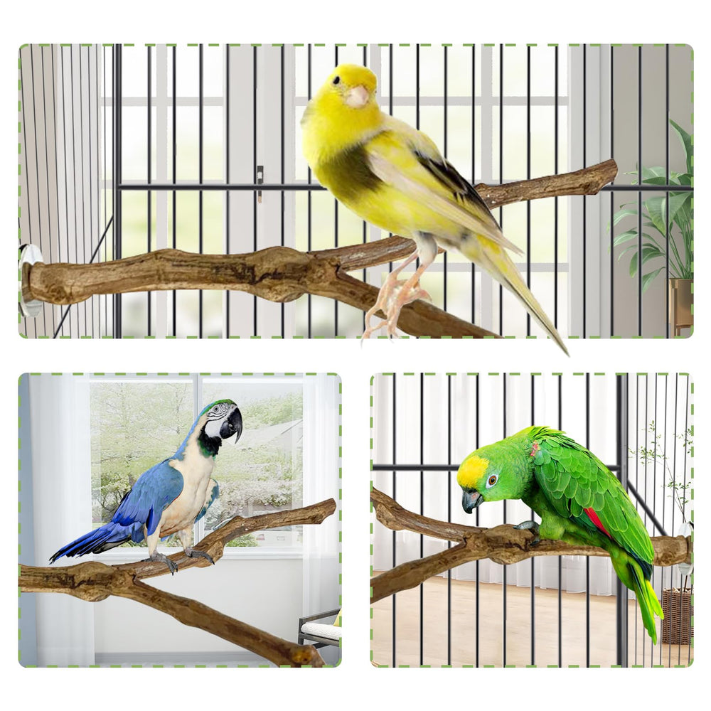 Kathson natural grapevine perch helps reduce aggression by offering chewable boredom relief.