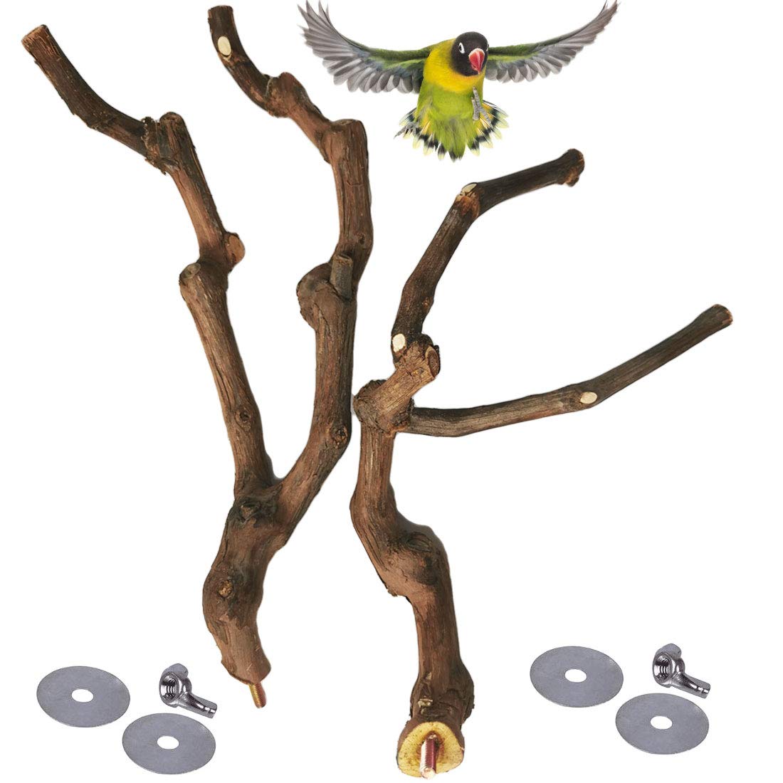 Kathson parrot perch easy cage installation fitting securely to cage bars.