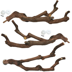 Kathson parrot perch grapevine branch textured grip for secure footing.