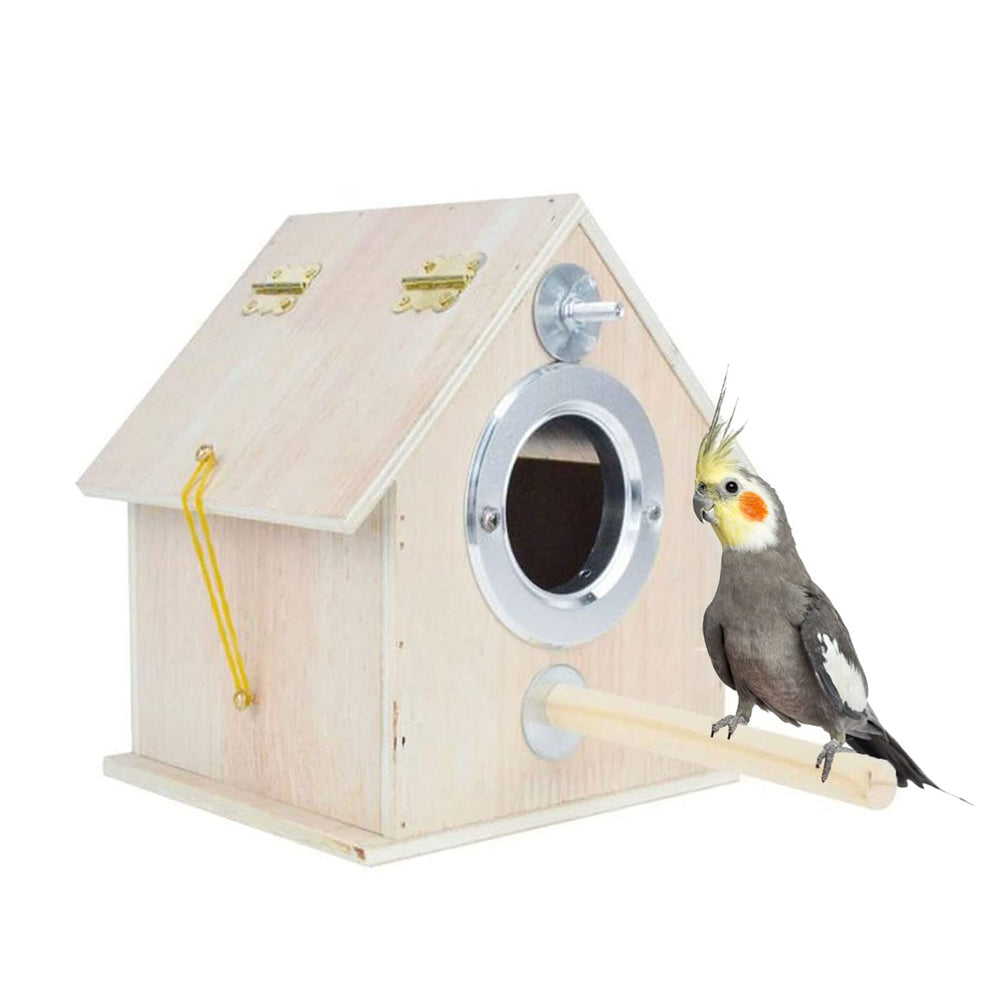 Kathson parakeet nest box front view for safe nesting and space efficiency