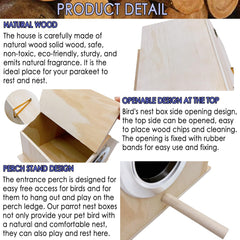 Kathson parakeet nest box hole detail with burr-free edges for bird safety