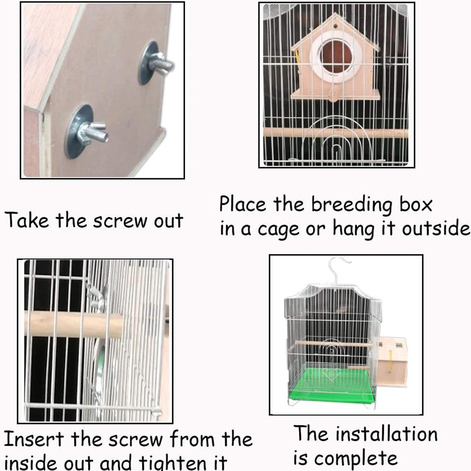 Kathson parakeet nest box inside view showing roomy nesting area