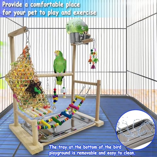 Kathson parque-juego-aves-barandas-y-escaleras, ofrece rutas de escalada para aves.