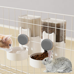 Kathson Rabbit Gravity Auto Feeder front view shows hanging design for easy setup and use.