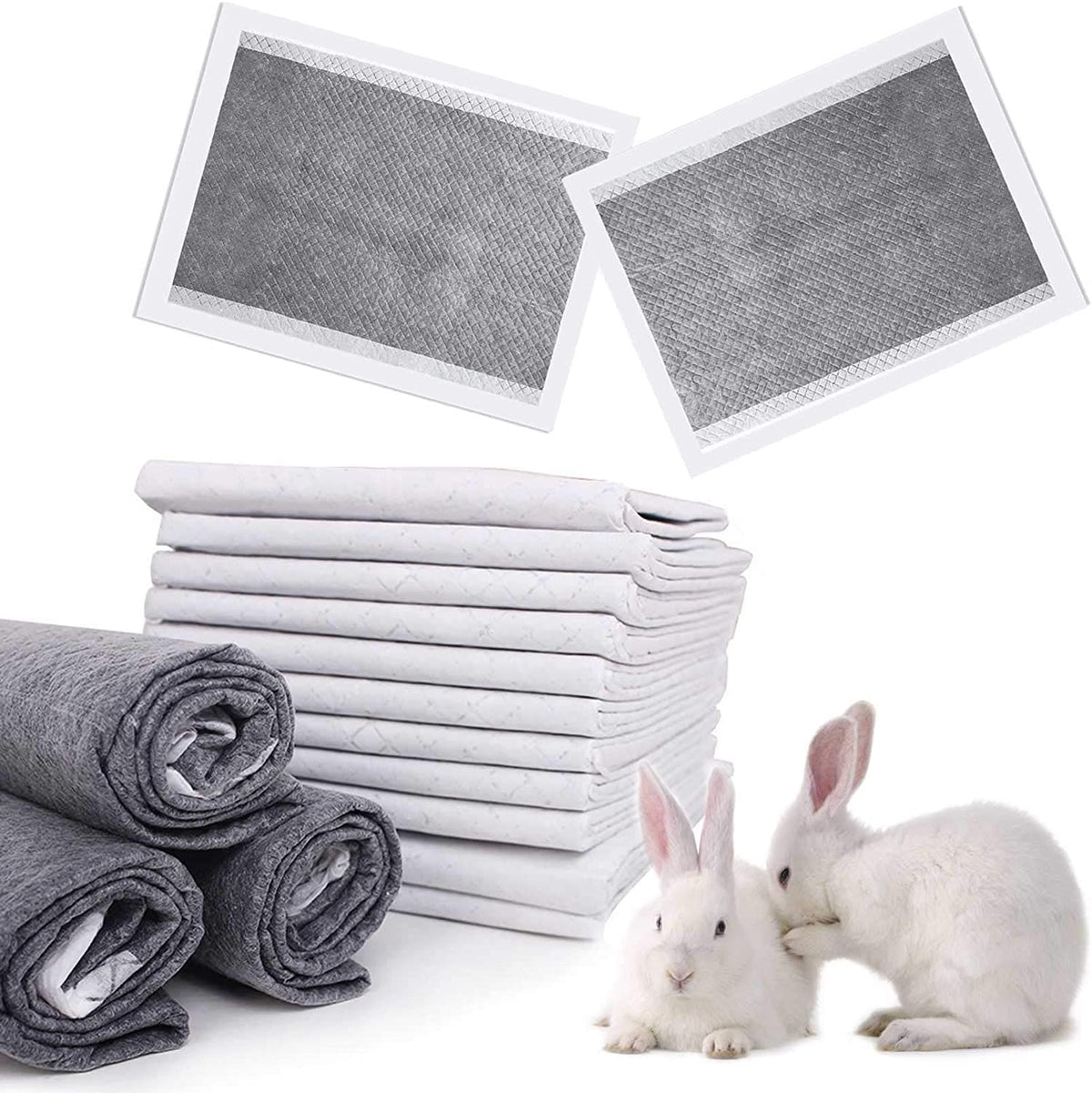 Kathson rabbit pee pad packaging shows a 100-pack for convenient restocking and storage.