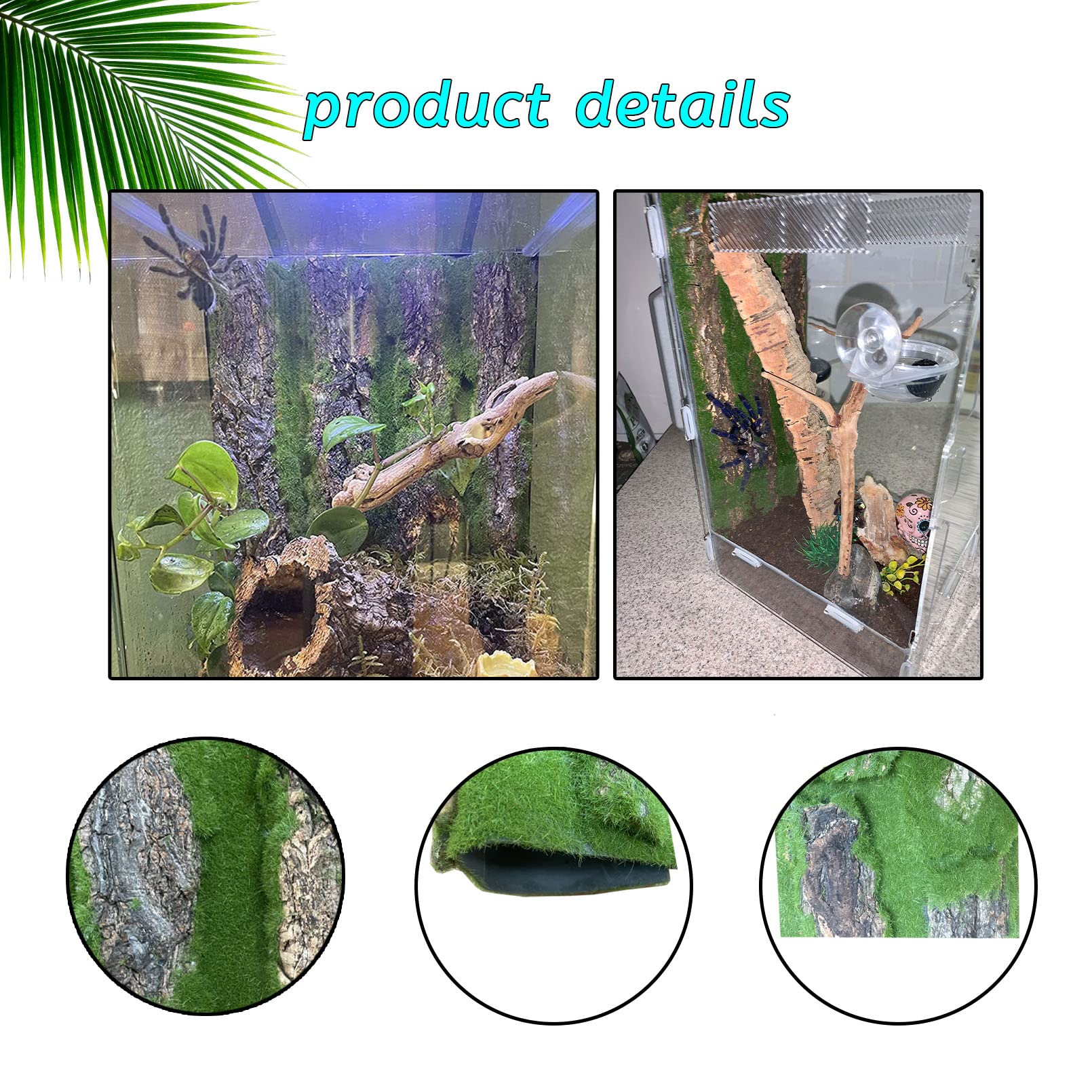 Kathson reptile cork bark background 3 pcs pack supports cohesive terrarium decor.