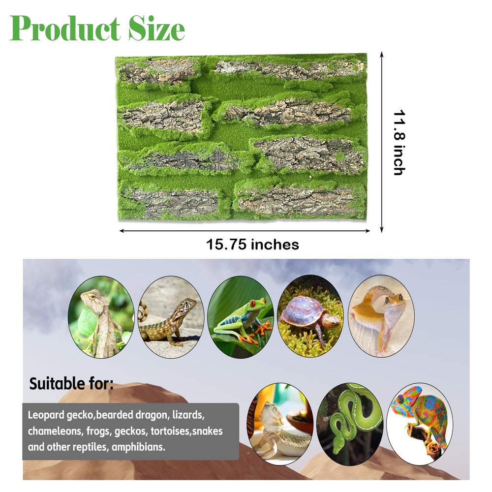 Kathson reptile cork bark background moss texture adds depth to lizard enclosures.
