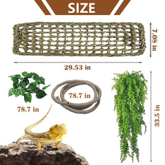 Kathson reptile leaves decor 200 cm adds lush greenery in enclosure