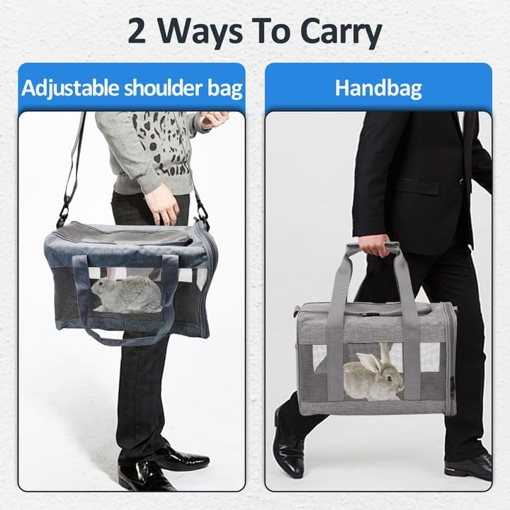 Kathson small animal carrier bag grey airline-certified design