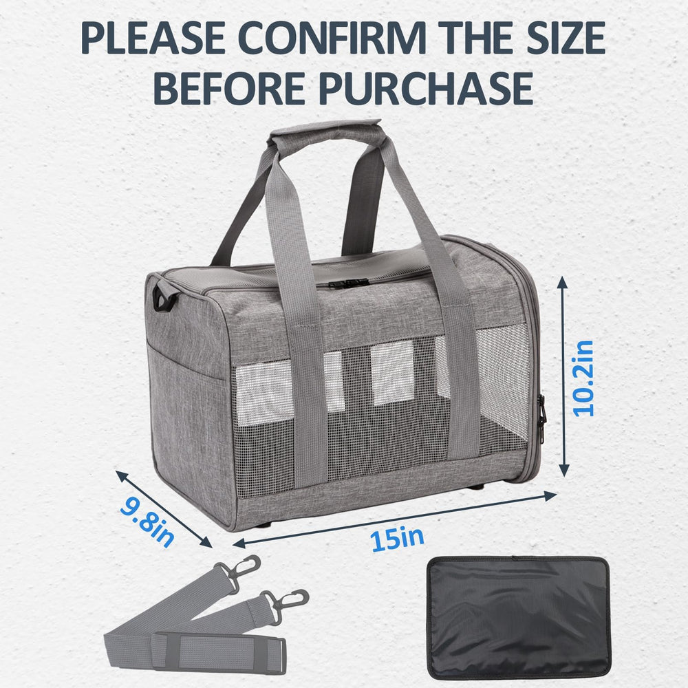 Kathson small animal carrier bag grey mesh airflow highlights breathability