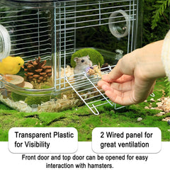 Kathson carry cage front door provides quick access for cleaning and care.