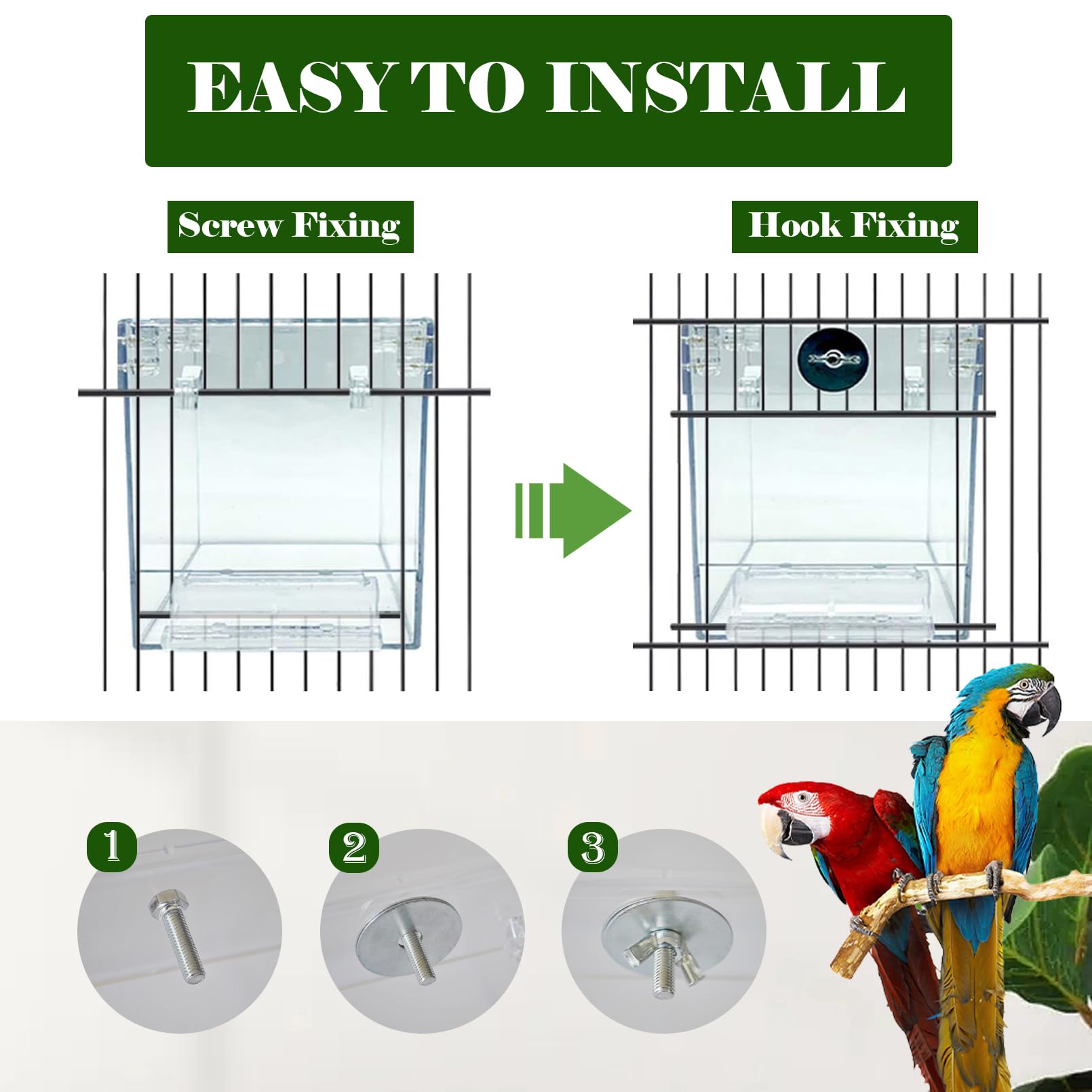 Kathson small-bird bath set designed for canaries budgies and other small birds