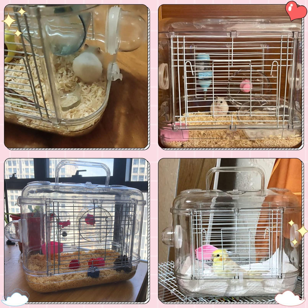 Kathson transparent hamster cage offers clear observation and engaging visuals.