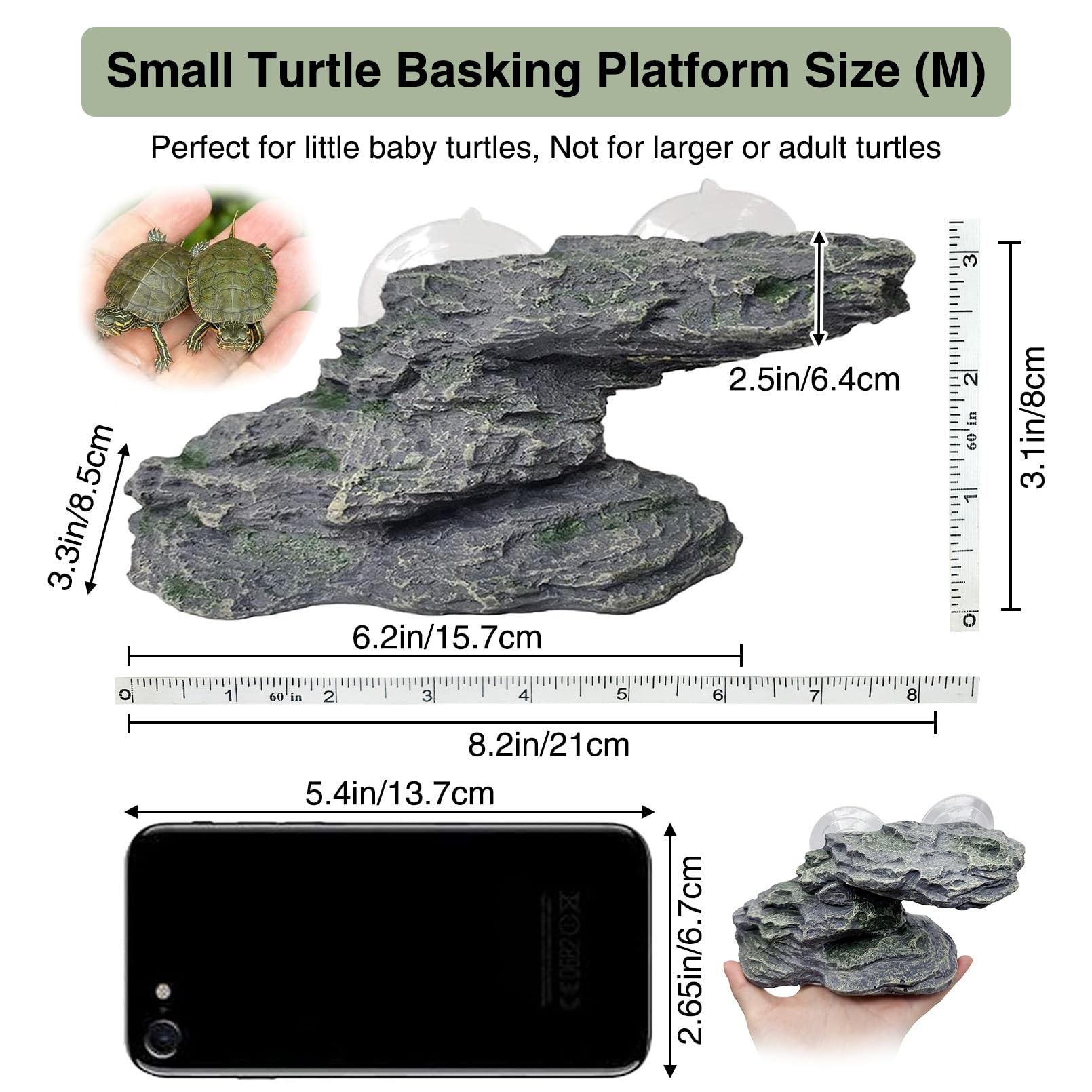 kathson Turtle Basking Platform side ramp highlights gentle exercise for small turtles