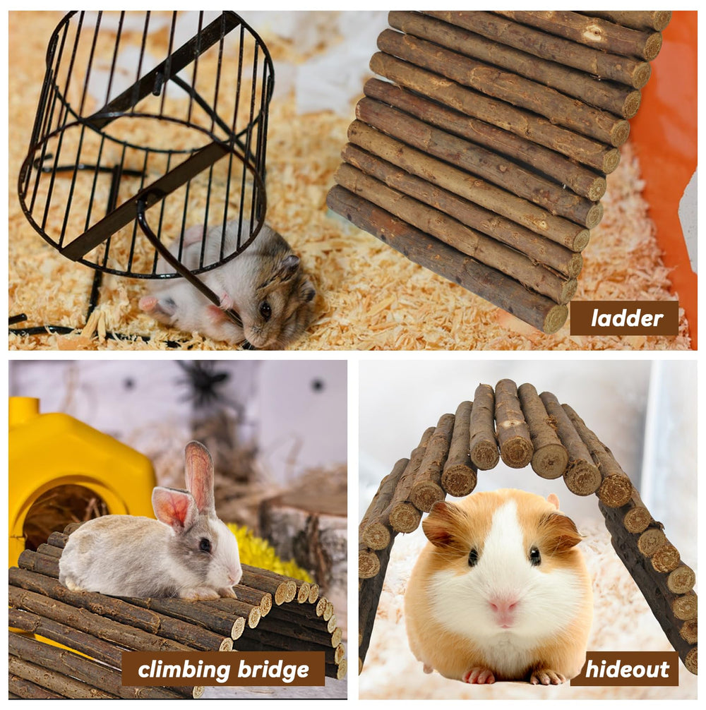 Kathson wooden hamster bridge bendable design enables customizable tunnel layouts for engagement.