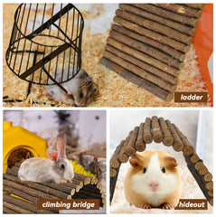 Kathson wooden hamster bridge bendable design enables customizable tunnel layouts for engagement.