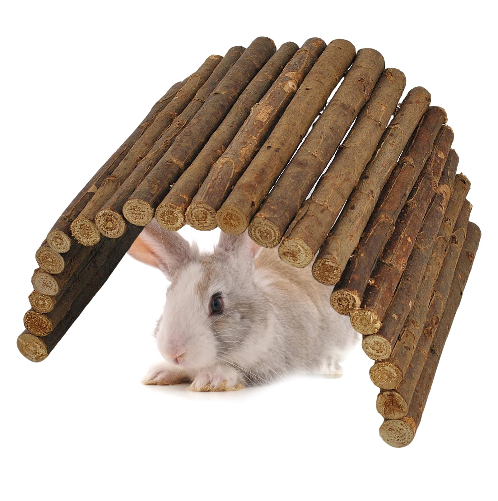 Kathson wooden hamster bridge side view for safe climbing and enrichment in small habitats.