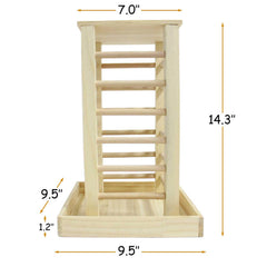 kathson wooden hay feeder top open shows simple refilling for daily use.