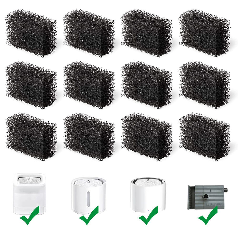Katlikatqi 12-pack cat fountain filters shown in a package for clean drinking water.