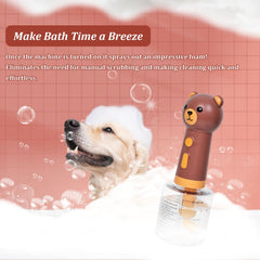 Katoggy 350ml capacity view highlighting less frequent refills during pet bath.