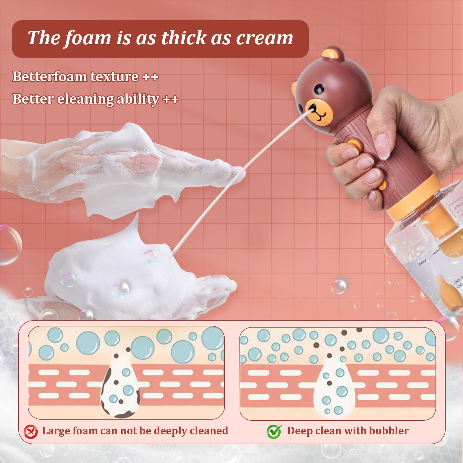 Katoggy foaming density and coverage demonstrate dense foam for thorough cleaning.